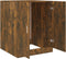vidaXL - Wasmachinekast - bewerkt - hout - gerookt - eikenkleurig