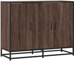 vidaXL - Dressoir - 94x35x76 - cm - bewerkt - hout - bruin - eikenkleur