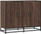 vidaXL - Dressoir - 94x35x76 - cm - bewerkt - hout - bruin - eikenkleur