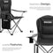 tectake® Campingstoel MTX - Opvouwbare klapstoel - Bekerhouder en zijvak - Zwart