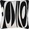 J-Line kussen Milano - textiel - wit/zwart - 2 stuks