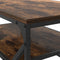 vidaXL - Koffietafel - met - Plank - in - Gerookt - Eiken - 90x50x40 - cm - Gelaagd - Hout