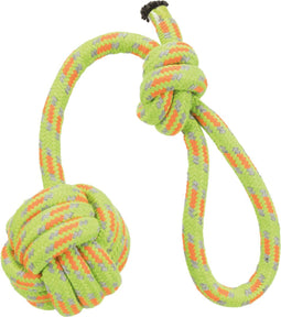 Trixie - Hondenspeelgoed - Knoopbal Aan Koord - Lime - 7X37 cm