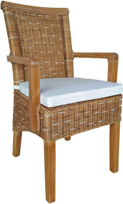 SVJ Eetkamerstoel Rechthoekig - 57 x 54 x 97 cm - Rotan - Bruin