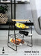 Metalen wijnflessen rek/wijnrek voor 9 flessen 33 x 29 x 46 cm - Wijnfles houder
