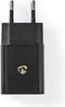 Nedis WCHAM213ABK - USB-wandlader - 12 W - Snellaad functie - 1x 2.1 A - Inclusief 1 m USB-A naar micro-USB kabel - Zwart