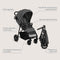 Lionelo Emerald - Buggy - Lichtgewicht Eén-Hand Opvouwbaar 91 cm XXL-Capuchon UPF50+ EVA-Wielen met Vering
