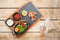 Cosy & Trendy Serveerplank Grillpan set 4-delig 38,5x25x1,5