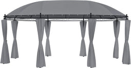 vidaXL - Prieel - met - gordijnen - 520x349x255 - cm - antracietkleurig
