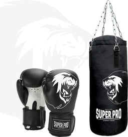 Super Pro Combat Gear - Bokszakset Junior - 43 x 19 cm - Zwart/Wit