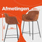 Alterego Mini Calvin - Bruine Microfabric Barkruk - 59x54x97,5cm