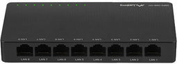 Lanberg DSP2-1008 - Unmanaged Switch - 8x Gigabit Ethernet-poorten - Zwart