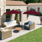 vidaXL - Parasol - dubbel - met - stalen - paal - 600x300 - cm - bordeauxrood