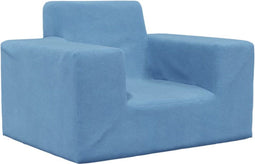 vidaXL Kinderbank zacht pluche blauw
