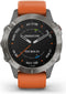 Garmin fēnix 6 - Smartwatch - GPS multi-sport met muziek - Grijs (Oranje)