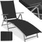 tectake® aluminium ligstoel - opklapbare tuinligstoel met 7-voudig verstelbare rugleuning - weerbestendig - donkergrijs