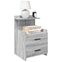 Nachtkastje met 2 lades 40x36,5x62 cm grijs sonoma eiken