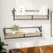 vidaXL - Wandschappen - met - stangen - 2 - st - 100x25x30 - cm - sonoma - eikenkleurig