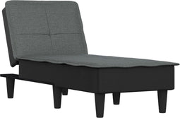 vidaXL - Chaise - longue - stof - donkergrijs