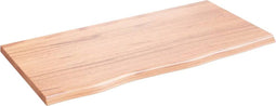 vidaXL - Wastafelblad - 80x40x2 - behandeld - massief - hout - lichtbruin