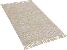 POZANTI - Laagpolig vloerkleed - Beige - 80 x 150 cm - Katoen