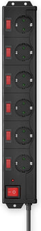 Hama Stekkerdoos - 6-voudig - overspanningsbeveiliging 90° - zwart