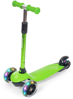 LifeGoods HappyStep - Kinderstep - 3 Lichtgevende LED Wielen - Hoogte Verstelbaar - Groen