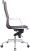 Feel Furniture - Luxe Executive bureaustoel van 100% rundleer - Hoge rugleuning – Donker bruin