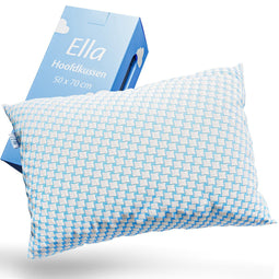 Ella - Hoofdkussen - Traagschuim Ergonomisch 50 x 70 cm - Wit met blauwe rand