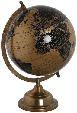 Wereldbol Home ESPRIT Zwart Gouden 20 x 20 x 32 cm