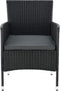 Juskys Fort Myers - Loungeset - 4-persoons - Polyrotan - Zwart