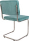 Zuiver Ridge Rib Brushed Eetkamerstoelen Blauw - Set van 2