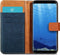 iMoshion Hoesje Geschikt voor Samsung Galaxy S8 Hoesje Met Pasjeshouder - iMoshion Luxe Canvas Bookcase - Donkerblauw