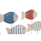 Decoratieve figuren Home ESPRIT Blauw Wit Rood Vissen 17 x 6 x 25 cm (2 Stuks)