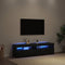 vidaXL - TV - Cabinets - met - LED - Lights - 2 - stuks - Zwart - Eiken - 75x35x40 - cm - Geengineerd - Hout