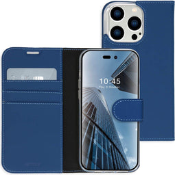 Accezz iPhone 14 Pro - Wallet Softcase Bookcase - 3 pashouders - Donkerblauw