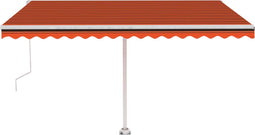 vidaXL - Luifel - vrijstaand - automatisch - 450x350 - cm - oranje - en - bruin
