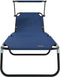 vidaXL - Opklapbare - ligbedden - 2 - stuks - met - luifel - Blauw - 600D - Oxford - stof