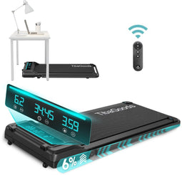 TibaGoods Loopband - Elektrisch - Snelheid 1 t/m 6 km/h - Hellingsfunctie 6% - Wandelband voor onder bureau