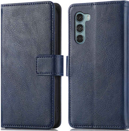 iMoshion Hoesje Geschikt voor Motorola Moto G200 Hoesje Met Pasjeshouder - iMoshion Luxe Bookcase - Donkerblauw