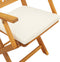 vidaXL - Vouwbare - Tuinstoelen - met - Witte - Kussen - 2-stuks - Massief - Acaciahout