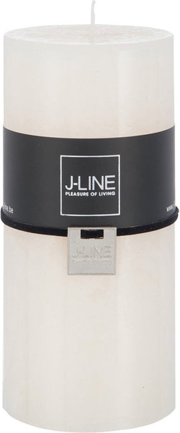 J-Line cilinderkaars - vanille - wit - large - 52U - 6 stuks