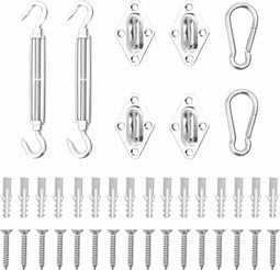 vidaXL - 8-delige - Zonneschermaccessoireset - roestvrij - staal