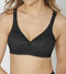 Triumph Elegant Cotton N - Beugelloze beha - Bloemmotief - Zwart - Maat C90