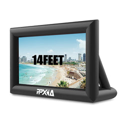 Aufblasbare Filmleinwand für den Außenbereich, Megaprojektor mit Luftgebläse, Spanngurte, Reparaturset und Aufbewahrungstaschen, unterstützt Vorder- und Hinterprojektion für Filmabende, Kino, 4.3 m