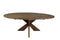 HSM Collection Ovale eettafel met kruispoot - 220x110 cm - vintage - teak