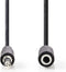 Nedis Stereo-Audiokabel - 3,5 mm Male - 3,5 mm Female - Vernikkeld - 2.00 m - Rond - Zwart - Label