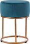 SVJ Kruk Rond - 32 x 32 x 42 cm - Ijzer/Polyester - Blauw