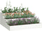 vidaXL - Tuinplanter - 3-laags - 90x90x35 - cm - Wit - Staal