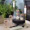 Droogbloemen in glas - Set van 4 - Gedroogde bloemendecoratie - Hoogte klein 7,5 cm en groot 12,5 cm (set van 4)